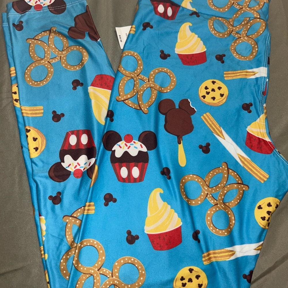 Blue Disney Snack Themed Leggings